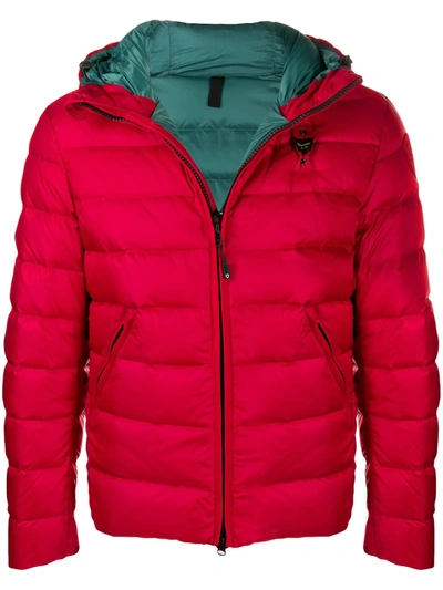 Shop Blauer Hooded Zip-up Down Jacket In Red