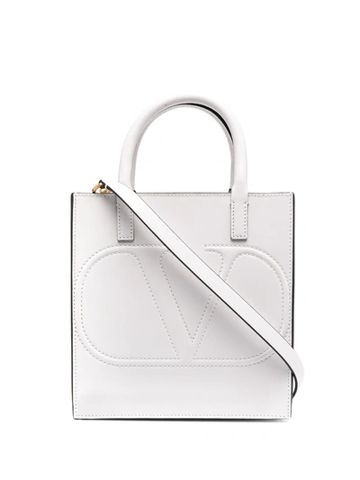 Shop Valentino Vlogo Signature Tote Bag In White