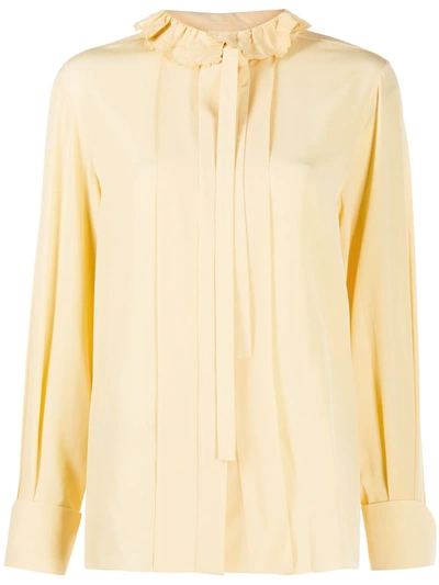 Shop Chloé Ruffled Collar Blouse In Yellow