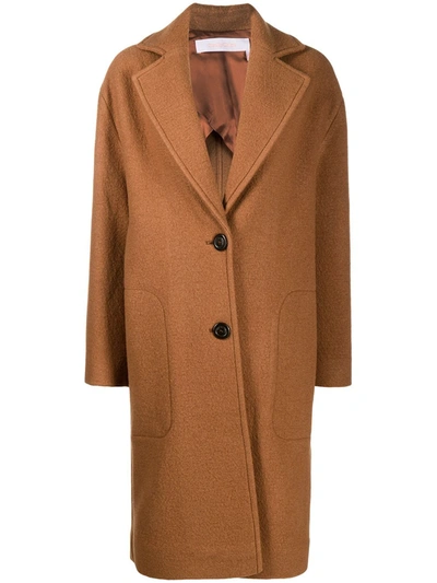 Shop See By Chloé Felted Wool Coat In Brown