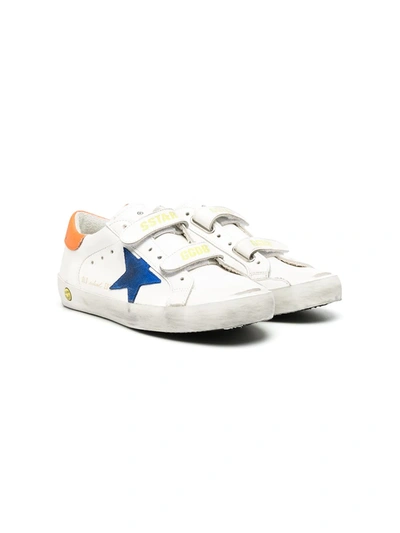 Shop Golden Goose Touch Strap Star Patch Sneakers In White