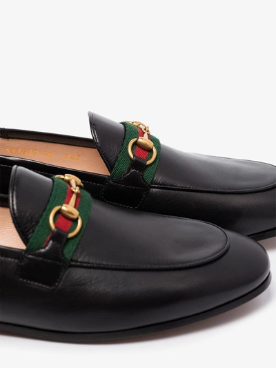 Shop Gucci Black Horsebit Leather Loafers