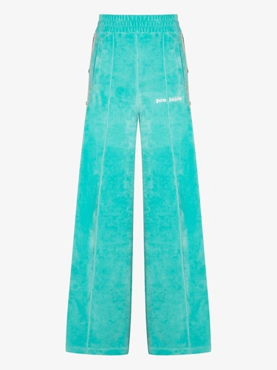 Shop Palm Angels High-waisted Track Trousers In Blue