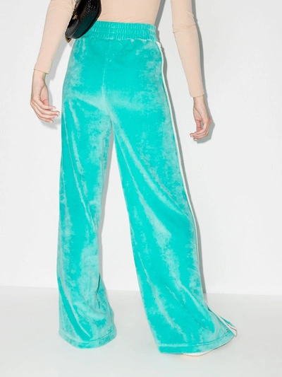 Shop Palm Angels High-waisted Track Trousers In Blue