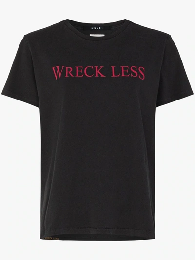Shop Ksubi Black Wreck Less Cotton T-shirt
