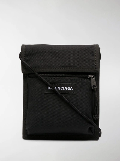 Shop Balenciaga Explorer Crossbody Bag In Black