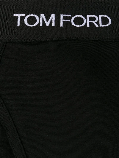 Shop Tom Ford Logo Band Boxer Briefs In Black