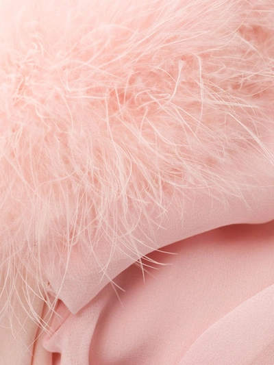 Gilda & Pearl Diana Silk And Marabou Feather Robe In Pink