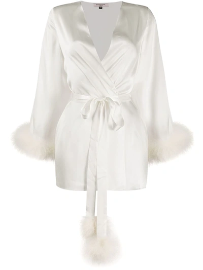 Shop Gilda & Pearl Pillow Talk Satin Robe In White