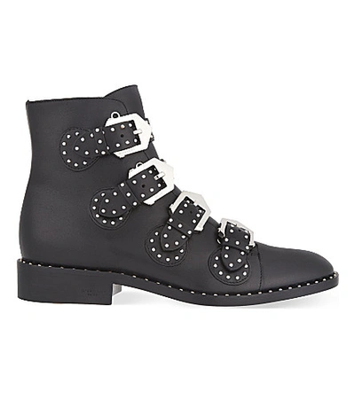 Givenchy Elegant Flat Black Leather Ankle Boots