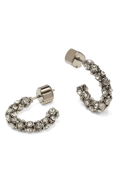 Shop Kate Spade Adore-ables Mini Hoop Earrings In Black Diamond