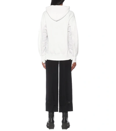 Shop Nike X Sacai Cotton-blend Jersey Hoodie In White