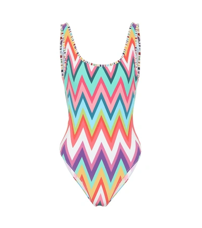 Shop Missoni Zig-zag Swimsuit In Multicoloured