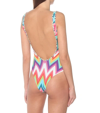 Shop Missoni Zig-zag Swimsuit In Multicoloured