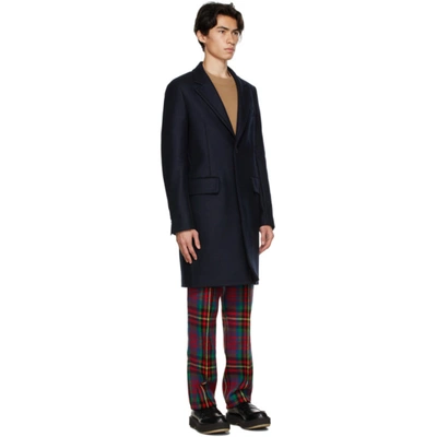 Shop Ami Alexandre Mattiussi Navy Wool Two Buttons Coat In Navy/410