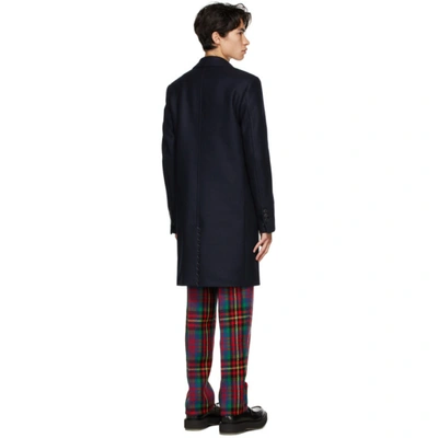 Shop Ami Alexandre Mattiussi Navy Wool Two Buttons Coat In Navy/410