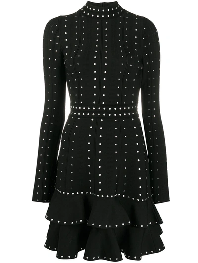 Shop Sandro Asya Stud-embellished Dress In Black