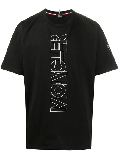 Shop Moncler Logo-print Crew-neck T-shirt In Black