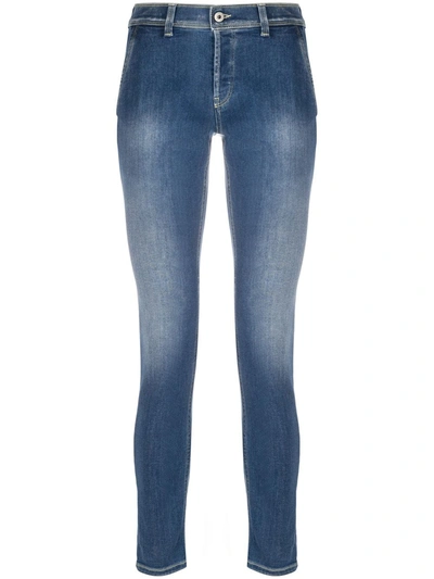 Shop Dondup Stonewashed Skinny Jeans In Blue