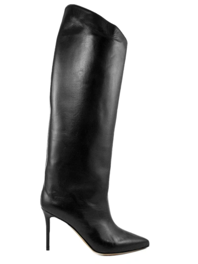 Shop Alexandre Vauthier Black Leather Stiletto Boots In Nero