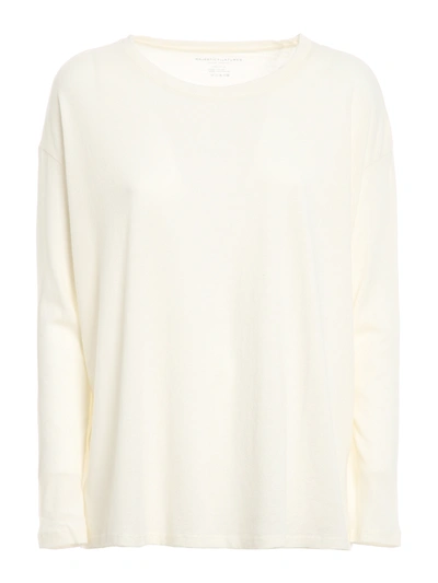 Shop Majestic Cashmere Blend T-shirt In White