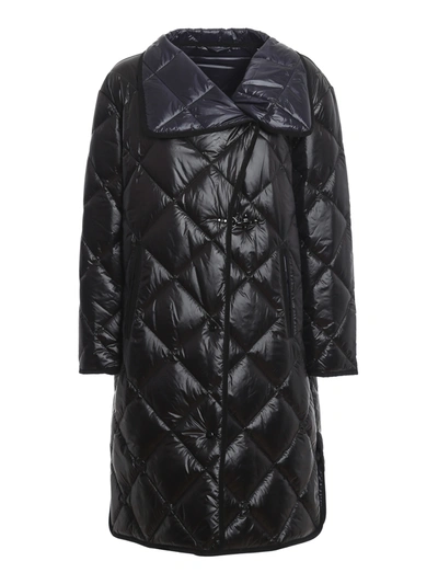 Shop Fay Quilted Padded Coat In Black