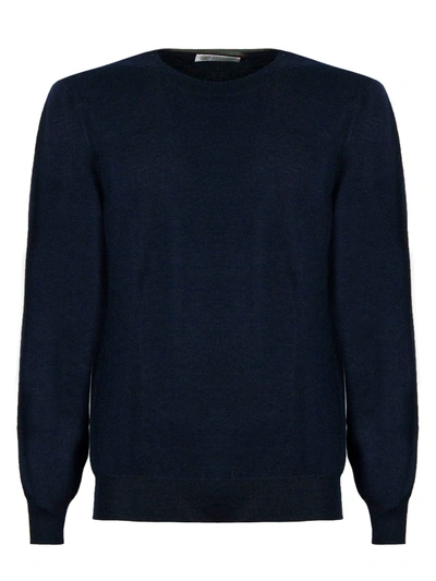 Shop Brunello Cucinelli Blue Virgin Wool And Cashmere Sweater
