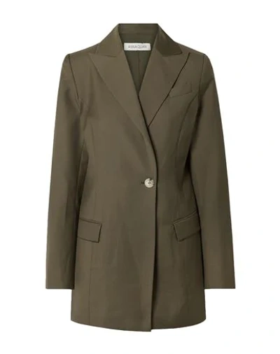 Shop Anna Quan Woman Suit Jacket Military Green Size 4 Wool, Cashmere