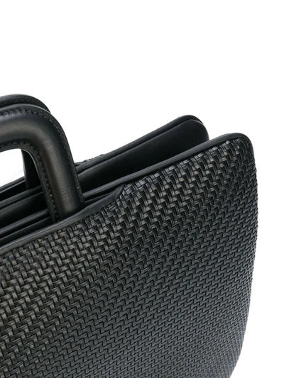 Shop Ermenegildo Zegna Pelletessuta™ Leather Briefcase In Black