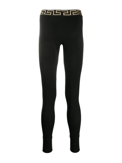 Shop Versace Greca Border Long Underwear In Black