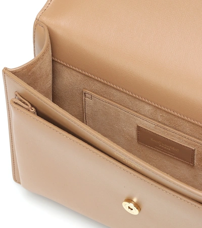 Shop Saint Laurent Sunset Monogram Medium Leather Shoulder Bag In Beige