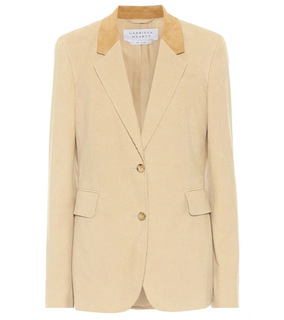 Shop Gabriela Hearst Sophie Cotton Blazer In Beige