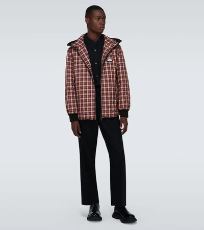Shop Burberry Diamond Quilted Checked Jacket In Red