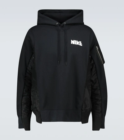 Shop Nike X Sacai U Nrg Rh Hooded Sweatshirt In Black