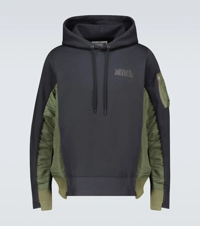 Shop Nike X Sacai U Nrg Rh Hooded Sweatshirt In Black