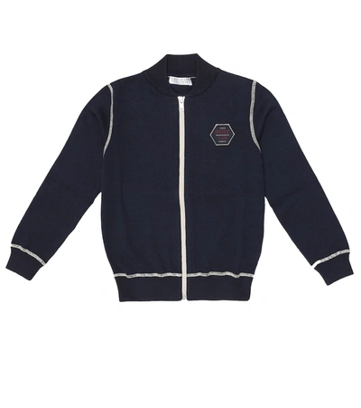Shop Brunello Cucinelli Cotton-jersey Jacket In Blue