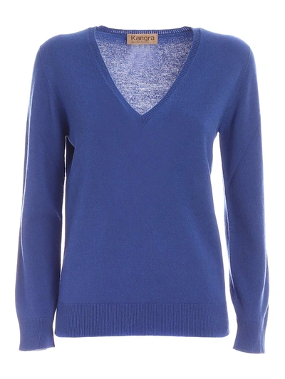 Shop Kangra Cashmere Cashmere And Virgin Wool Pullover In Blue
