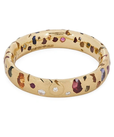 Shop Polly Wales Gold Rainbow Sapphire And Diamond Confetti Ring