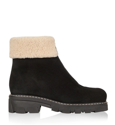 Shop La Canadienne Abba Shearling Lined Suede Bootie In Black