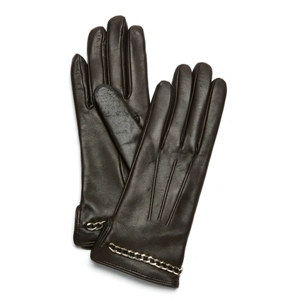 Shop La Canadienne Carmel Leather Gloves In Brown