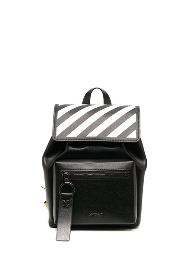 Shop Off-white Diag-print Industrial-strap Backpack In Black