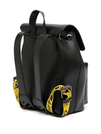 Shop Off-white Diag-print Industrial-strap Backpack In Black