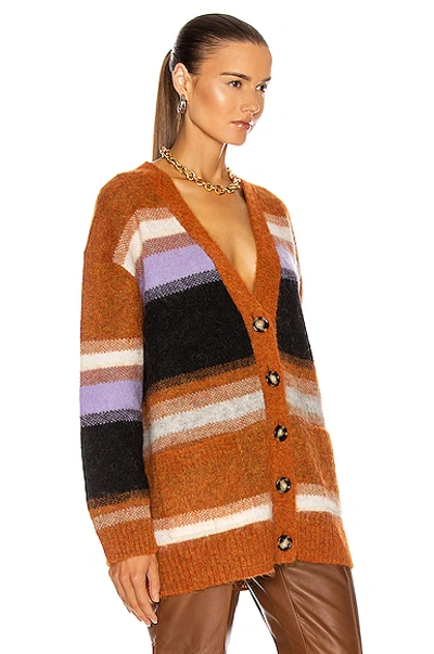 Shop Acne Studios Kamber Cardigan In Pumpkin Orange & Multi