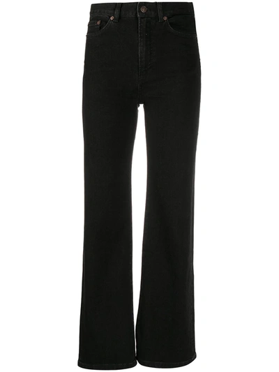 Shop Jeanerica Wide-leg Cropped Jeans In Black