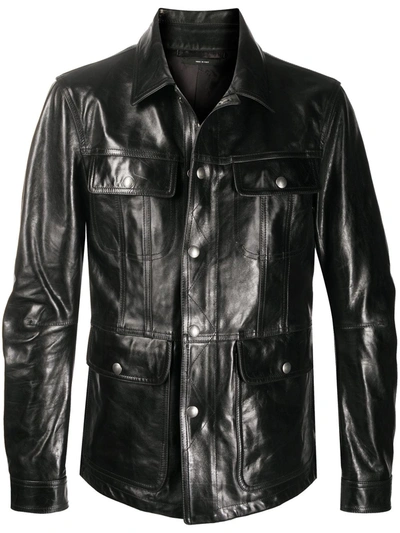 Shop Tom Ford Leather Jacket In Black