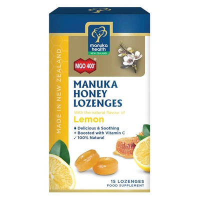 Shop Manuka Health New Zealand Ltd Mgo 400+ Manuka Honey Lozenges With Lemon - 15 Lozenges