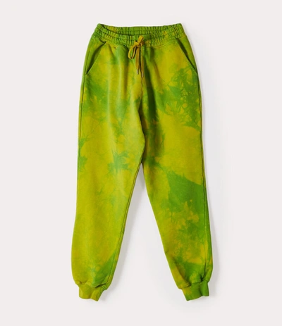Shop Vivienne Westwood Classic Sweatpants Lime Green Tie-dye