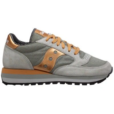 Shop Saucony Women's Shoes Leather Trainers Sneakers Jazz Triple In Grey