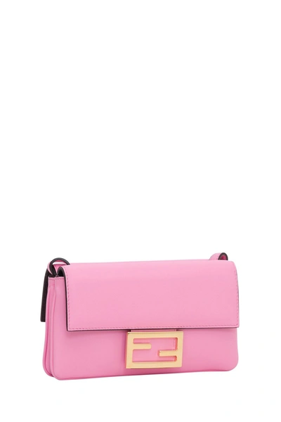 Shop Fendi Duo Baguette Bag In Pink
