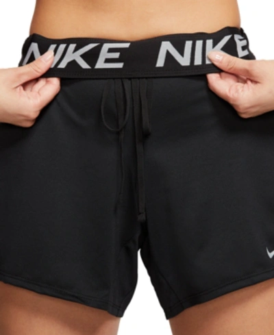 Shop Nike Women's Dri-fit Training Shorts In Black/particle Grey